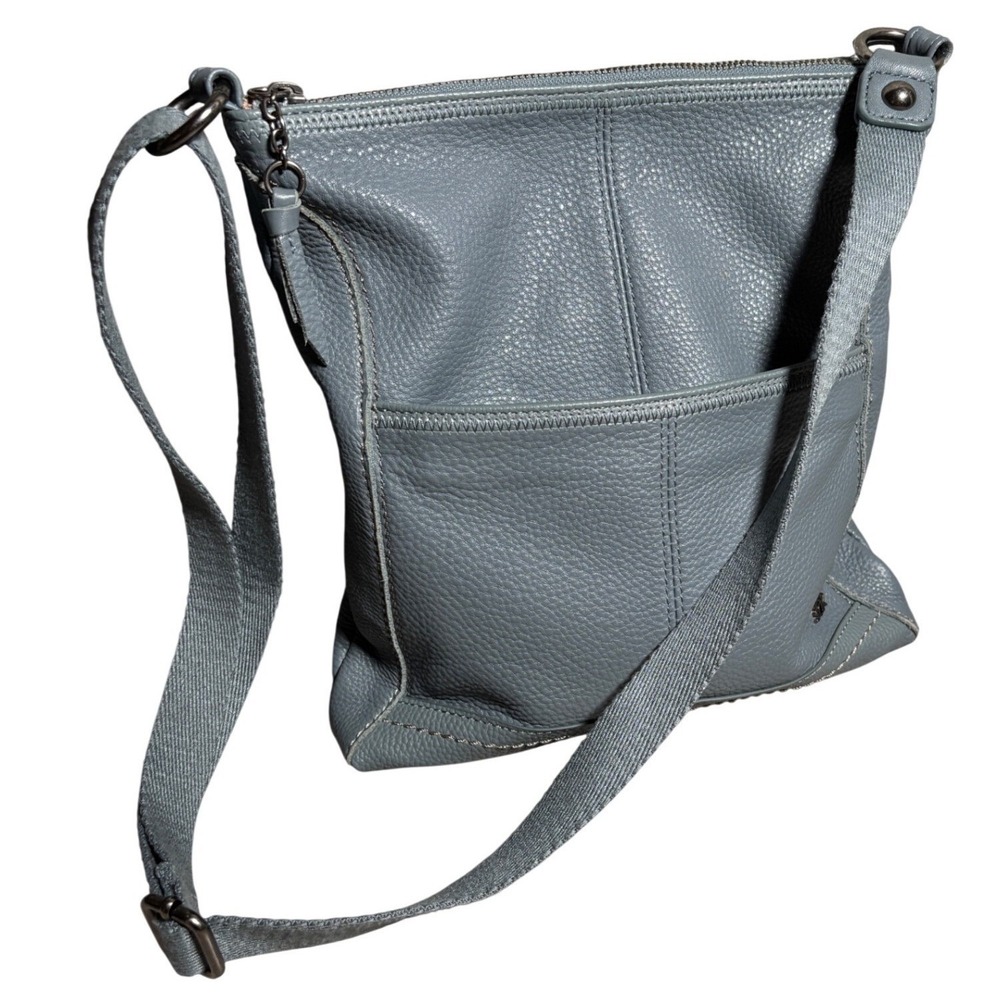 The Sak Slate Pebbled Leather Crossbody Bag Messenger‎ Purse Adjustable Strap